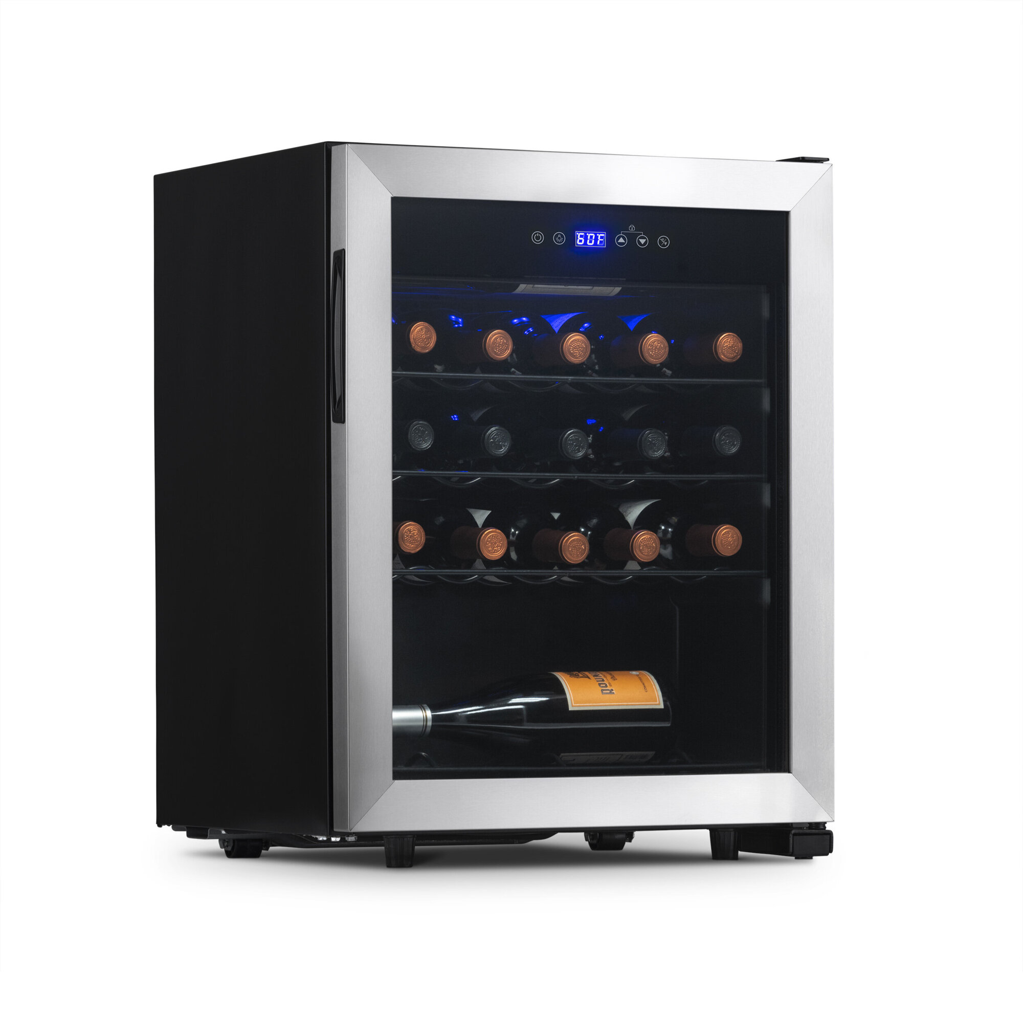 Newair Stainless Steel Compressor Wine Fridge, Height 33.46 in, Width 18.9 in, Color Family Stainless Steel, Model# NWC023SS00